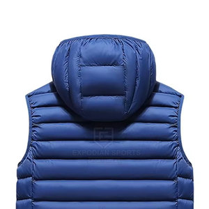 Chaqueta de Burbuja con Capucha sin Mangas y Cuello Personalizado de Nuevo Diseño para Hombre, con Cremallera Completa, Transpirable, Ecológica, de Punto para Invierno, con Logotipo Frontal - Product Image 6