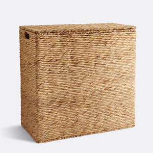 Woven basket hamper home organizer essentials water hyacinth <b>bin</b> baskets crafted storage <b>bins</b> - Product Image 2