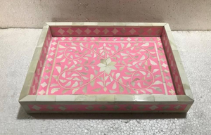 Plateau de service en incrustation d'os vintage Plateau en bois pour servir des aliments Café et collations Plateau de style marocain pour la vie par tradebit - Product Image 2