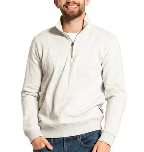 Unisex Streetwear Sweatshirt Customized Your Own Logo Stand Collar With <b>Zip</b> Long Sleeve <b>White</b> Color Athletic Sweatshirt - Product Image 1