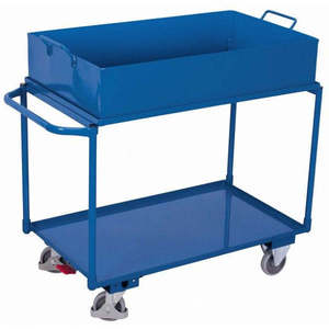 Variofit Industrial <b>Table</b> Trolley 2 Load-Shelf 250Kg Oil Pan Capacity Four-<b>Wheel</b> Rubber Tires Enclosed Structure for Tool OEM - Product Image 1