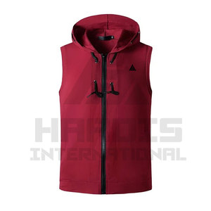 Sweat à capuche de sport sans manches au design simple pour hommes, sweat à capuche léger sans manches pour fitness, musculation, entraînement, gym, vente en gros - Product Image 1