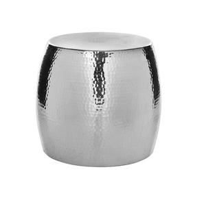 Table basse de luxe moderne en forme de tambour en métal aluminium fini argent décoratif personnalisé grand centre en métal aluminium luxe - Product Image 1