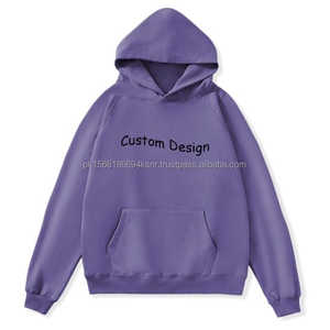 Nuevos Estilos Sudadera con Capucha de Invierno Personalizada de Gran Gramaje con Hombros Caídos, Forro Polar, Bordada, con Cuentas, Teñida Lisa, Estampado Puff, Talla XS - Product Image 1