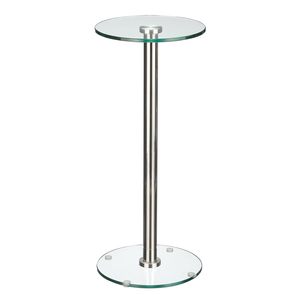 <b>Clear</b> Acrylic Round Side <b>Table</b> with Brass-Colored Metal Support Rod for Office or Living Room Use Coffee <b>Table</b> - Product Image 1