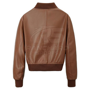 Chaqueta Bomber de Cuero Premium, Elegante, Moderna, Cómoda, Chaqueta Bomber de Cuero, Moderna, Suave, Cálida, Informal - Product Image 2