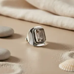 แหวนโทแพซทรงโบโฮ งานแฮนด์เมด สำหรับเครื่องประดับค็อกเทลของผู้หญิง - Product Image 2