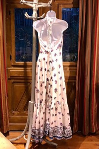 Nouveau été femmes vêtements décontractés imprimé col en v floral Maxi robes de soirée tout match dos nu sangle Empire grandes tailles OEM - Product Image 3