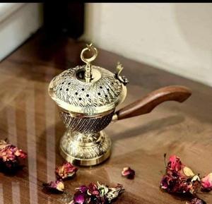 Incienso Bakhoor Religioso Árabe del Medio Oriente de Nuevo Diseño, Sándalo, Hecho a Mano, Quemador de Latón Orgánico Duradero y Portátil - Product Image 6