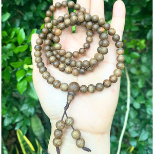 Pulsera de Oud de Vietnam de Alta Calidad con 108 Cuentas de 7 mm Hecha de Madera de Agar Natural Negra Pura, Cuentas de Madera Superior de Vietnam - Product Image 5
