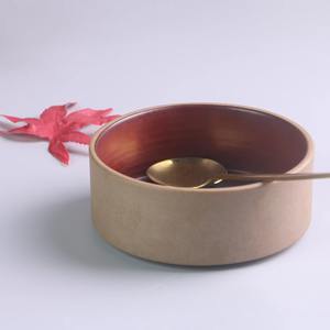 Bol décoratif en bois uni fabriqué à la main finition naturelle plateau de pièce maîtresse minimaliste pour la maison cuisine salle à manger ou salon décor - Product Image 1