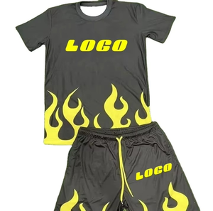 Fabrication LOGO personnalisé Ensembles été hommes Gym Fitness Shorts et chemise Ensemble pour hommes Polyester Garçon Mesh Shorts Sublimation T-shirts - Product Image 2