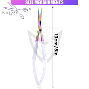 Ciseaux à ressort en acier inoxydable Lame droite émoussée Beauté professionnelle Durable Logo personnalisé Finition lisse Sourcil - Product Image 5