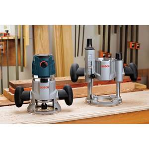 Kit de défonceuse combinée 15 A, 2,3 CV, filaire, à vitesse variable, plongeante et à base fixe, avec 3/8 po. X 1 In. Embouts à pointe en carbure - Product Image 3