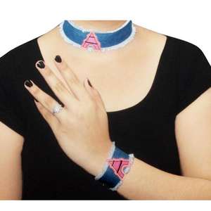 Jeweljunk Fashion Jewelry <b>Sets</b> Denim Choker <b>Necklace</b> with <b>Bracelet</b> 1108607 - Product Image 1