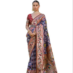 Best Seller Nueva moda Banarasi Seda suave Paithani Patola Impreso 5,5 MTR Longitud larga Festivo Especial Sari tradicional - Product Image 1