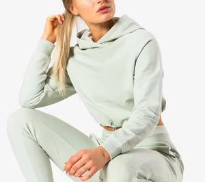 Nueva promoción de alto precio personalizado sostenible de gran tamaño Top Fleece Crop Hoodie Oversized Top Fleece Hoodie - Product Image 3