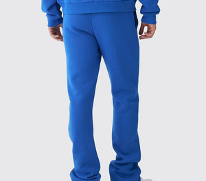 <b>Men's</b> Blue Cotton Sweatpants Elastic Waist Vintage Straight Joggers with Pockets Midweight Drawstring Closure Autumn Wear - Product Image 5
