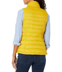 New Style <b>Women's</b> Puffer <b>Vest</b> in Yellow Color Stand Collar Zipper Closure <b>Winter</b> Outdoor Puffy <b>Vest</b> for Adult Girls - Product Image 3