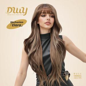 Elara-DWY MiraScalp Tea Brown Long-Length Wave Synthetic <b>Wig</b> Glueless for Big Scalp Area US Only - Product Image 4