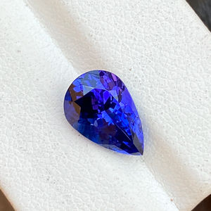 Piedra preciosa de corte de pera de tanzanita de grado AAA Natural certificada, zoisita suelta de 3,40 quilates con lupa, piedra preciosa de Color superior limpia para joyería - Product Image 1