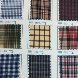 Tissu de chemise en poly coton personnalisé unisexe pour uniformes scolaires motif rayé style tissé qualité d'exportation pour garçons et filles - Product Image 1