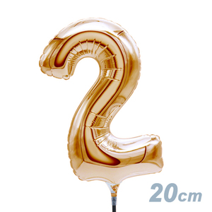 Elegancia festiva Globos en forma de número dorado 7 "Pequeño grande para cumpleaños japoneses - Product Image 2