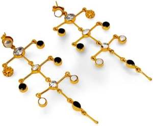 ต่างหูแบบห้อยสำหรับผู้หญิง ประดับมุกธรรมชาติ ออนิกซ์ และพลอย CZ ของขวัญคริสต์มาส วันครบรอบ เครื่องประดับทำมือ เงินแท้ 925 - Product Image 3