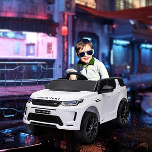 Voiture électrique pour enfants AIYAPLAY blanche, sous licence Land Rover, 106x65.5x51 cm, avec phares, klaxon et ceinture de sécurité - Product Image 2