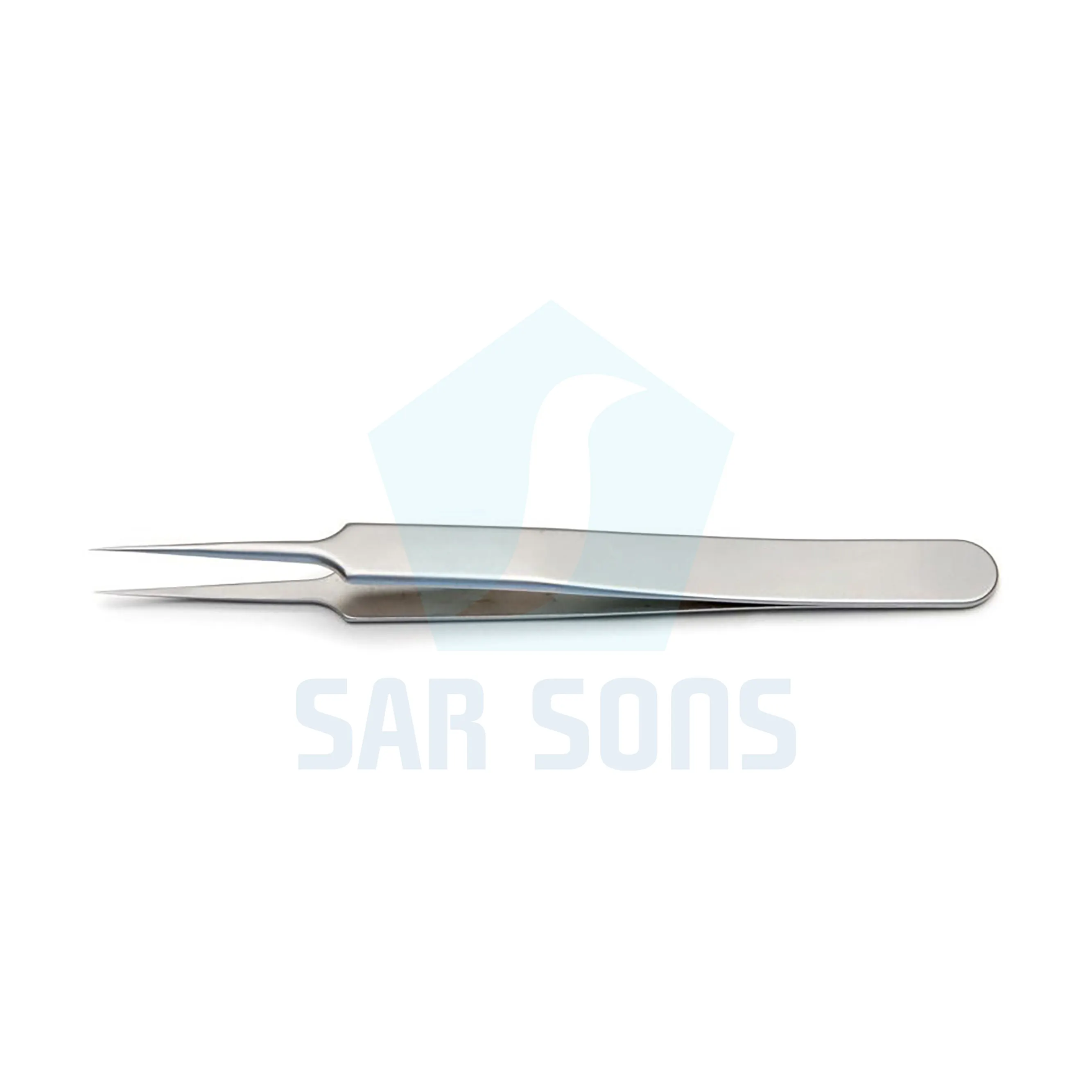 Pince à épiler suisse à microdissection 110 mm de long 0.1x0.06mm pointes droites fines Instruments chirurgicaux Sar Sons Sugrical