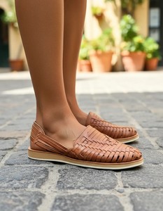 รองเท้าหนังสีแทนแบบถัก สวมใส่สบาย เหมาะสำหรับเดินเล่นกลางแจ้งแบบลำลอง - Product Image 6