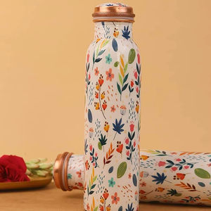 Bouteille d'eau en cuivre émaillé de haute qualité, design classique, taille personnalisée, avec poignée et couvercles, en stock pour la course et les activités de plein air, vente en gros, meilleur prix - Product Image 1