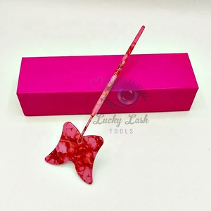 Customized Butterfly Shape Red Marble Mirror Box with <b>Glue</b> Stainless Steel <b>Eyelash</b> <b>Extensions</b> and Other Tools - Product Image 5