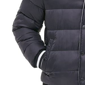 Men's <b>Winter</b> Warm Fleece Quilted Puffer Jacket New Windproof <b>Waterproof</b> Polyester Cotton <b>Coat</b> with Hooded Collar Solid Color - Product Image 4