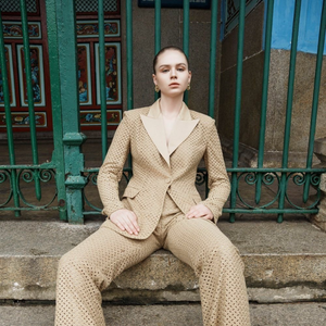 Gran oferta, Blazers para mujer, BLAZER con muescas CLEF con solapa, tela ecológica, logotipo personalizado, ropa de moda para mujer, marca de lujo - Product Image 5