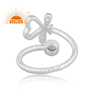 Elegent Design Fine Sterling Silver Natural Cz Gemstone <b>Adjustable</b> <b>Ring</b> Custom Jewelry Manufacturer - Product Image 4