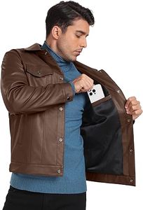 เสื้อแจ็คเก็ตหนังวัวสำหรับผู้ชาย ระบายอากาศได้ดี เป็นมิตรกับสิ่งแวดล้อม แห้งเร็ว อุ่นสำหรับฤดูหนาว คอตั้ง สวมใส่สบายๆ คุณภาพสูง ปรับแต่งได้ - Product Image 3