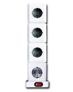 Base modulare con 5 prese + 3 porte USB + USB-C/Switch, 1,5 m, bianco (F-Bright 1002910) - Product Image 2