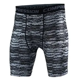 Shorts de sport compressifs pour hommes grandes tailles, unis, écologiques, respirants, en polyester/coton, taille mi-haute élastique, pour la natation - Product Image 2