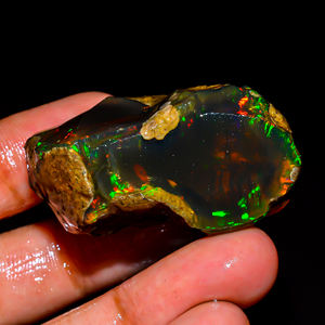 Piedra preciosa áspera de ópalo etíope, piedra preciosa suelta, Ópalo de fuego múltiple, piedra preciosa de ópalo natural, Ópalo etíope crudo, 118,5 Ct. - Product Image 4