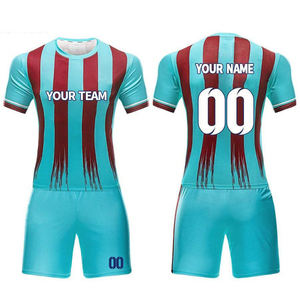 เสื้อฟุตบอลรุ่นใหม่ล่าสุด ปรับแต่งได้ตามต้องการ ชุดฟุตบอลพิมพ์ลายสั้น น้ำหนักเบา แห้งเร็ว ระบายอากาศได้ดี ผ้าตาข่ายพรีเมียม บริการ OEM - Product Image 1