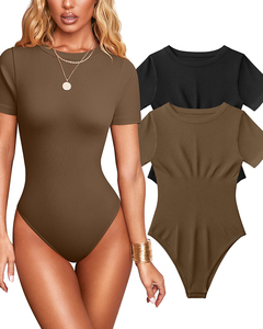 Vente chaude taille cintrage ventre-reliure serré col rond à manches courtes string body-shaping combinaison Yoga body - Product Image 4