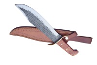 Couteaux de camping et de chasse faits à la main en acier inoxydable Damas avec manche en bois, couteaux à lame fixe OEM