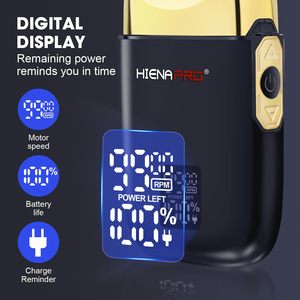 Afeitadora Eléctrica Doble Profesional para Hombre, Afeitadora de Precisión Inalámbrica Recargable por USB, Diseño Desmontable, Pantalla LED, Negro y Dorado, para RV - Product Image 1