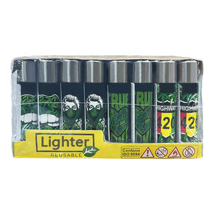 Encendedor de butano de plástico recargable estilo español, 48 unidades, duradero y portátil, en stock en EE. UU. - Product Image 1