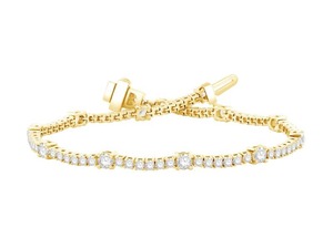 Pulsera de diseñador con diamantes de corte redondo clásico, 3.00 Ct, F-G, diamante cultivado en laboratorio, en platino, regalo de aniversario de bodas - Product Image 1