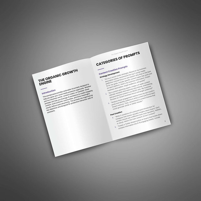 Organic Growth Engine AI Applications Prompts Enhanced Efficiency PLR License Brand/Resell Instant Download 8 Pages 2.0MB ZIP