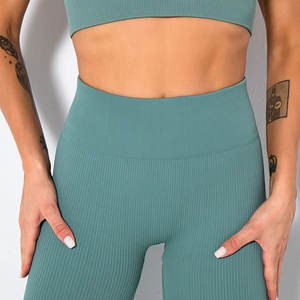 Nouvelle conception femmes Yoga ensemble solide motif Shorts taille haute respirant séchage rapide élégant vente chaude facile à porter Multi couleur - Product Image 5