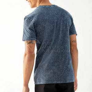 เสื้อยืดสกรีนลายแอซิดสำหรับผู้ชายโอเวอร์ไซส์ผ้าฝ้ายฟอกสีแบบวินเทจ - Product Image 3