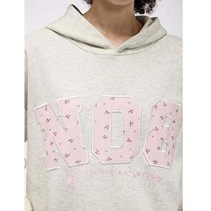 Nouveauté Sweat à capuche en coton pur respirant pour femme Logo personnalisé Sweat-shirt tricoté surdimensionné lourd Printemps Automne Hiver - Product Image 5